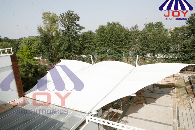 Entrances_ Sun shading, roller blinds , Awnings, Monsoon Blinds, Resort Tents, Fixed Awnings, Car Roofs, Shade Sails, Fabric Ceiling Manufacturer in Mumbai, navi mumbai & Thane