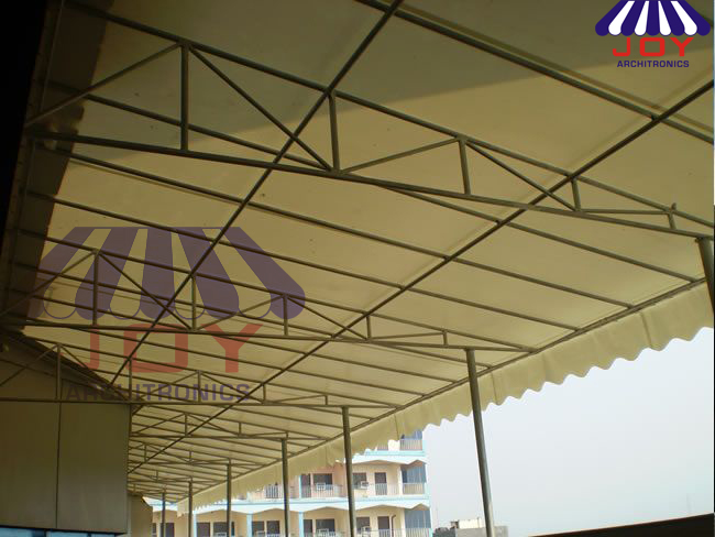 Cladded Strucutur_Sun shading, roller blinds , Awnings, Monsoon Blinds, Resort Tents, Fixed Awnings, Car Roofs, Shade Sails, Fabric Ceiling Manufacturer in Mumbai, navi mumbai & Thane (3)